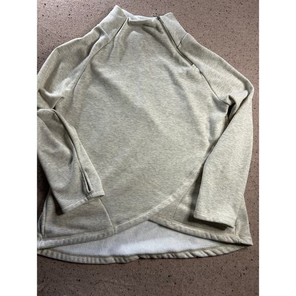 Earth Yoga Gray Asymmetrical Zip Mock Neck Sweatshirt XL - Picture 1 of 7